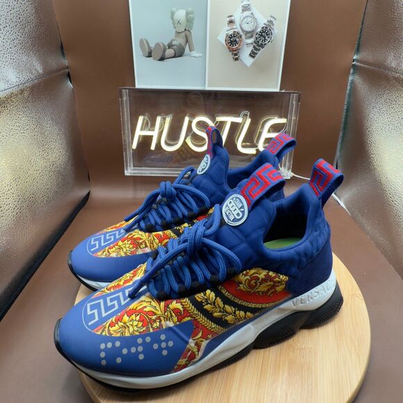 Versace Cross Chainer Blue Multi Men’s Size 42EU/9US - Picture 4 of 12